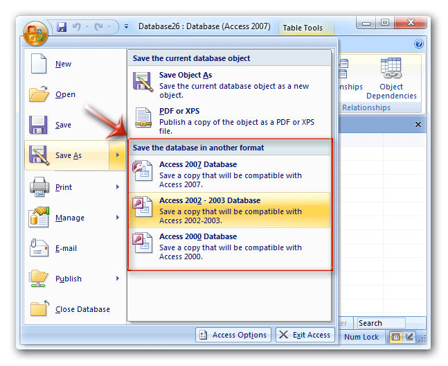 New Microsoft Office Access 2007 Database Accdb Connection