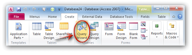 Where Is Create Query In Microsoft Access 2007 2010 2013 2016 2019
