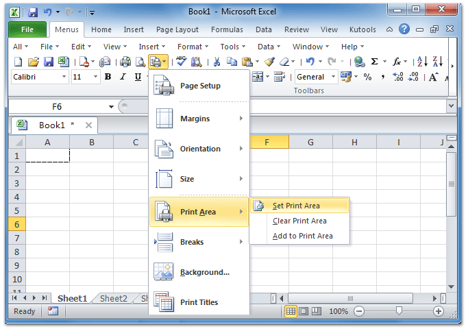 Where is Set Print Area in Excel 2007 2010 2013 2016 2019 and 365