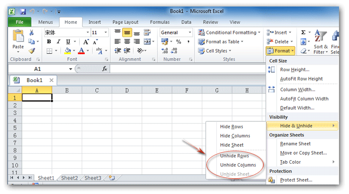 Where Is The Unhide Command In Microsoft Excel 2007 2010 2013 2016 2019 And 365 6699