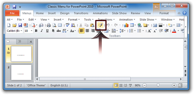 Format Painter button in classic style toolbar