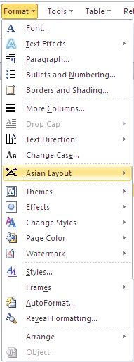 Difference Of Format Menu Between Word 2003 Word 2007 And Word 2010