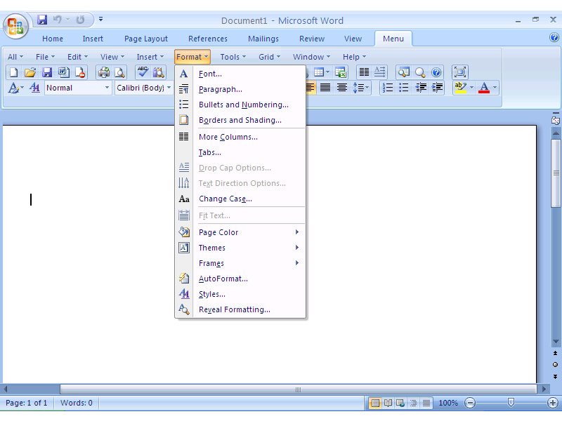 Click to view Classic Menu for Office 2007 7.0 screenshot