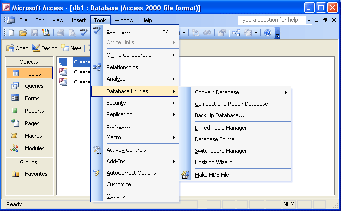 Where Is The Tools Menu In Microsoft Access 2007 2010 2013 2016 