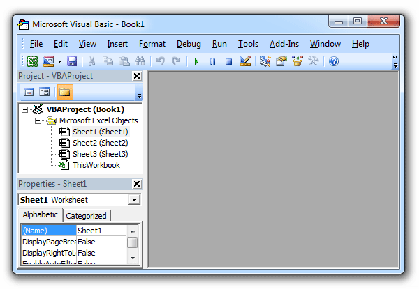 where is visual basic for excel