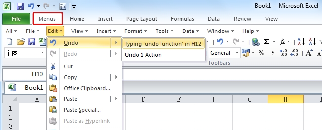 Using Undo and Redo in Excel 