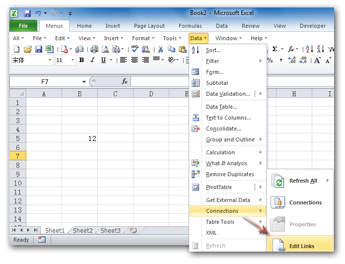 Where Are Edit Links And Break Links In Microsoft Excel 2007 2010 