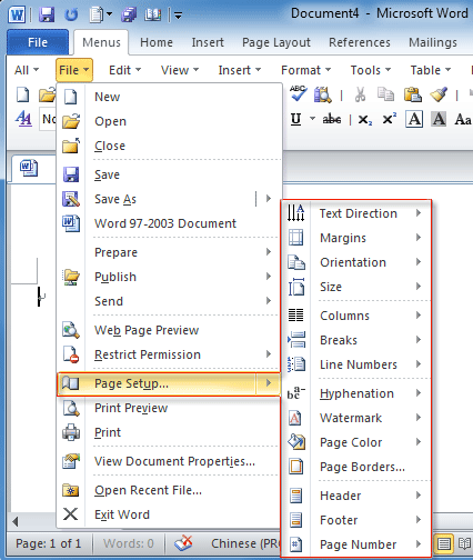 Where Is Page Setup In Office 2007 2010 2013 And 365