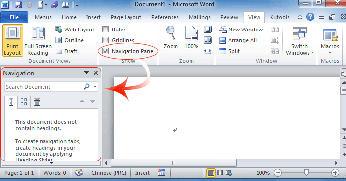 Where Is Document Map In Microsoft Office 2007 2010 2013 And 365