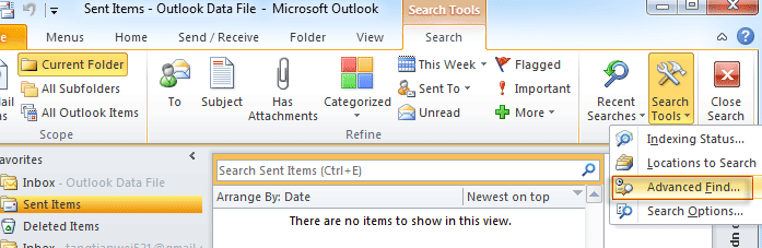 Where Is Advanced Find Search In Outlook 2010 2013 2016 2019 And 365