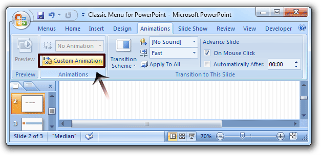 Where Is Custom Animation In Microsoft PowerPoint 2007 