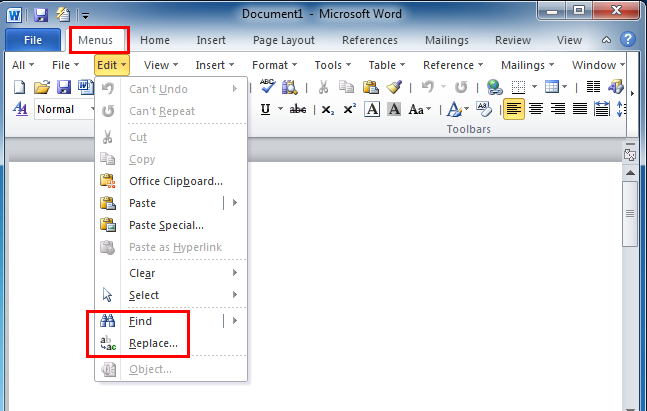 Where Is The Find And Replace In Microsoft Word 2007 2010 2013 2016 