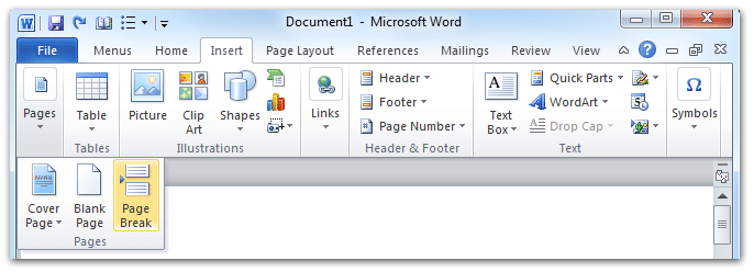 microsoft word toolbar layout