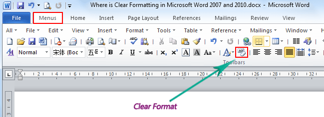 how do you remove formatting in word 2010
