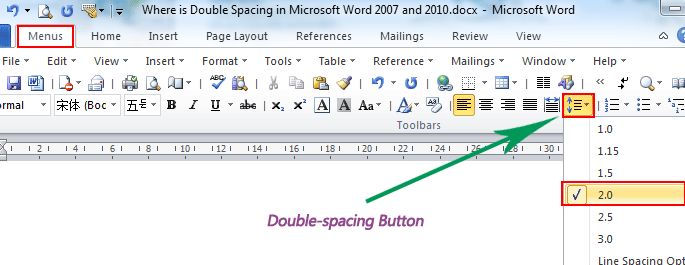 Where Is The Double Spacing In Microsoft Word 2007 2010 2013 2016 