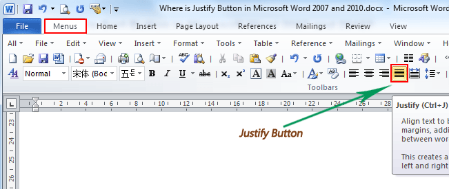 Where Is The Justify Button In Microsoft Word 2007 2010 2013 2016 