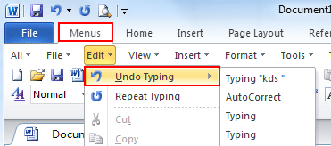 how to get the toolbar back in word