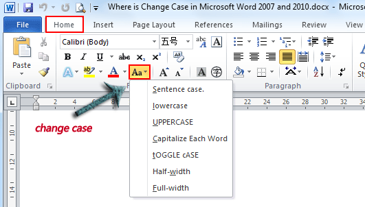 Where Is The Change Case In Microsoft Word 2007 2010 2013 2016 2019 