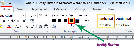 how to justify a paragraph on word 2013