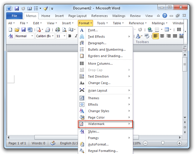 Where Is The Watermark Command In Microsoft Word 2007 And 2010