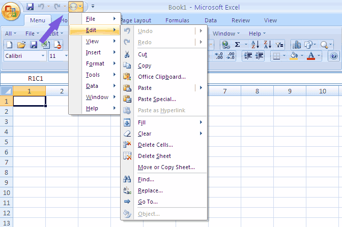 Using Quick Access Toolbar in Microsoft Excel 2007 System